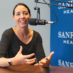 Cassie Hajek speaking into microphone