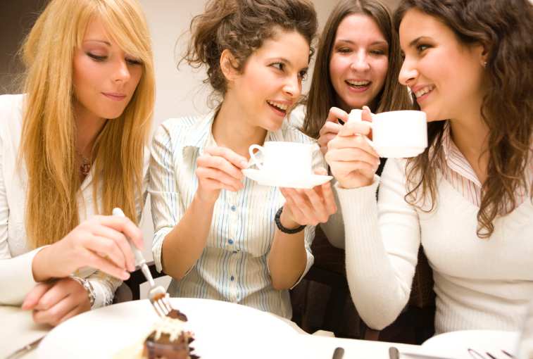 women drinking coffee