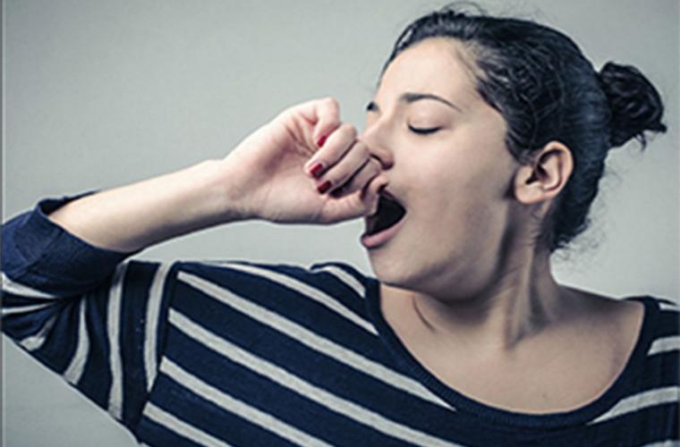 woman yawning