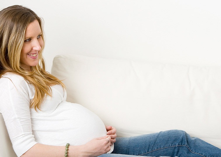 pregnant woman smiling