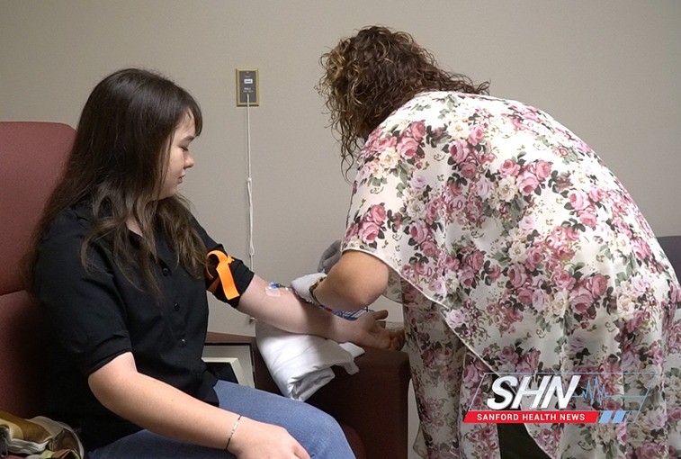 During the T-Rex Clinical Trial Allie is getting her blood drawn