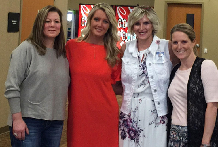 Nurse Linette Hagel, donor Kayla Backman and Guardian Angels Drs. Sherry Stein and Jessica Sedevie.