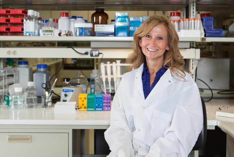 Dr. Michelle Baack in her Sanford Research lab