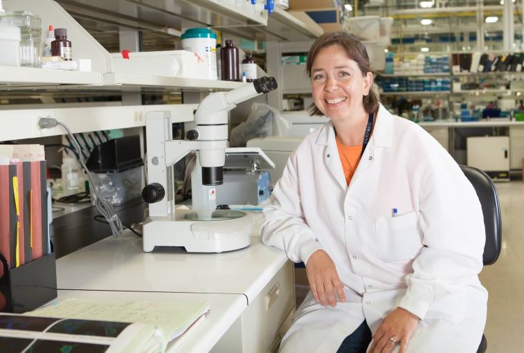 Sanford Health Dr. Paola Vermeer in her lab at Sanford Research