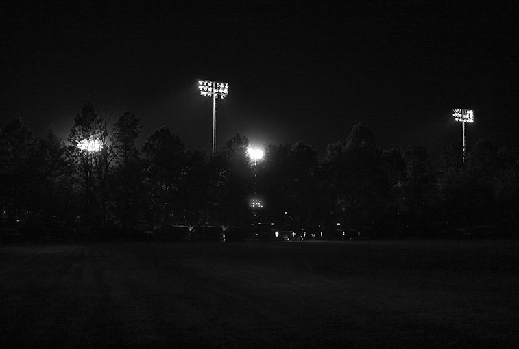 Friday Night Lights stand over the Canton football field.