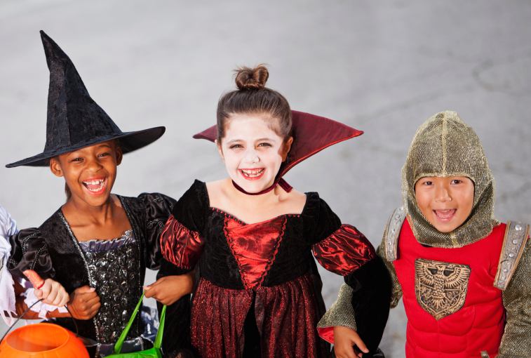 children in halloween costumes