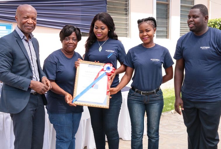 The SafeCare accreditation ceremony at Sanford World Clinic in Kasoa, Ghana.