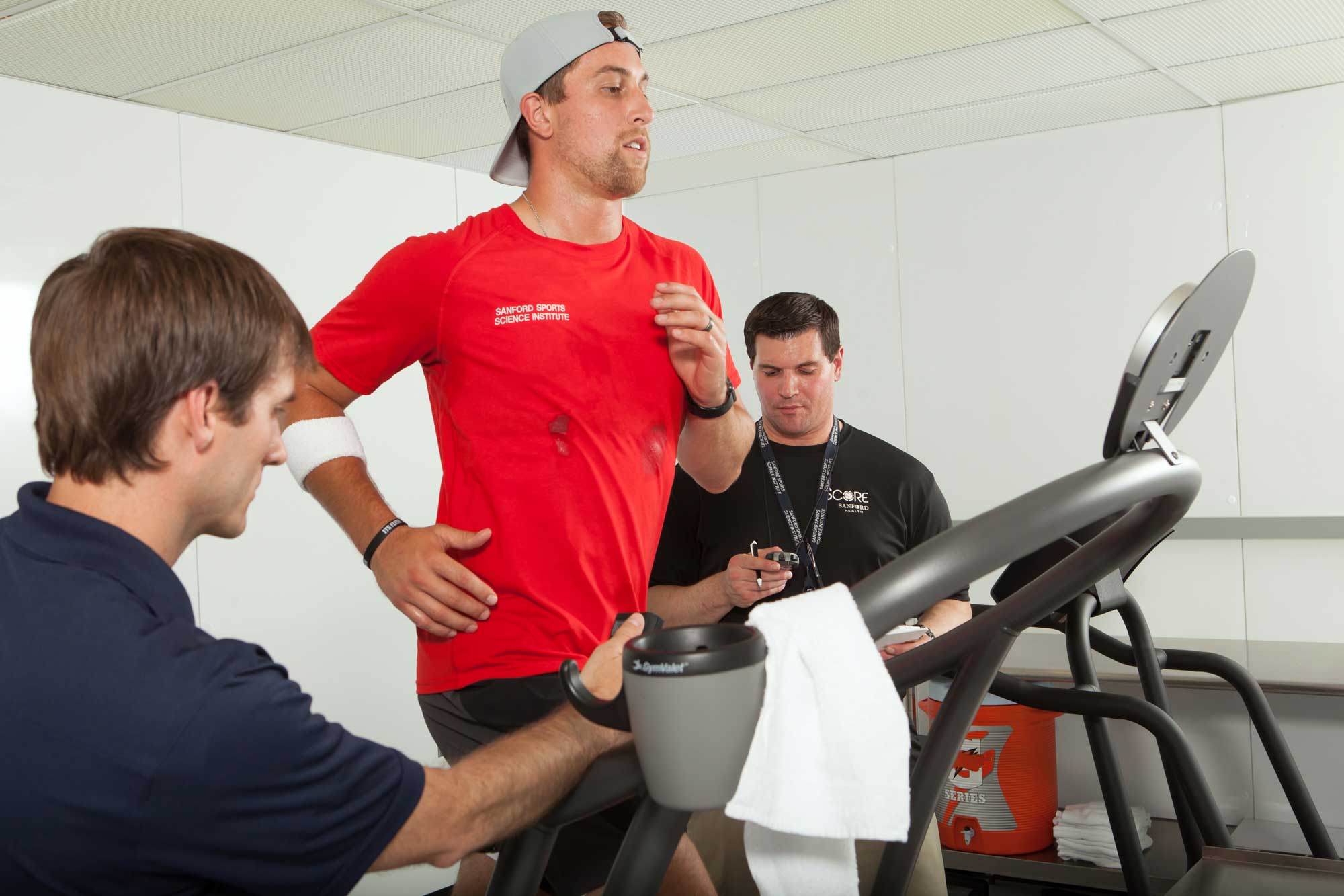 Vikings receiver Adam Thielen goes through the "sweat test" with Sanford Sports Science Institute.