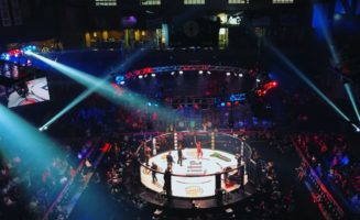 Mixed martial arts (MMA) ring in the Sanford Pentagon