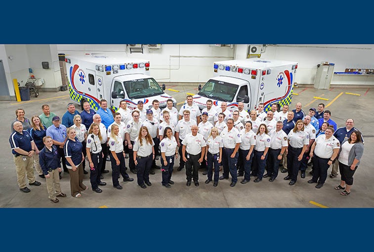 Today's F-M ambulance crew includes paramedics and emergency medicine educators.