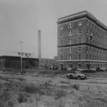A street runs in front of the 1930 six-story Sioux Valley Hospital building.