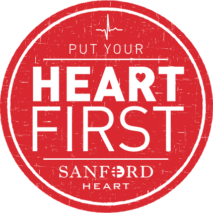red circle logo saying Put your heart first. Sanford Heart.