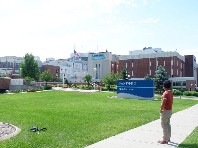 Alicante marked his first day at Sanford Health in Fargo, North Dakota, with a travel photo. (Photo courtesy of Jerico Alicante)