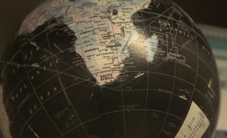Bottom-half of dark globe