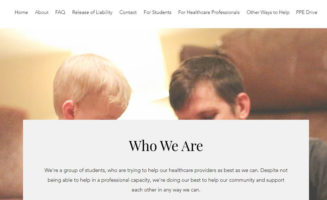 Screen shot from SD COVID Sitters and Services website