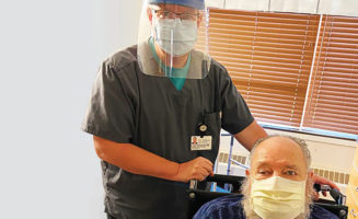 Father and son connect at Good Samaritan Sioux Falls Village