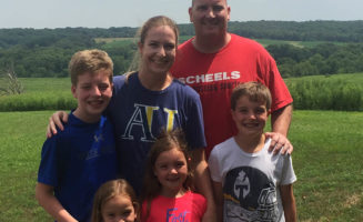 A family photo of Cory Olson, who works as a physician assistant at Sanford Health