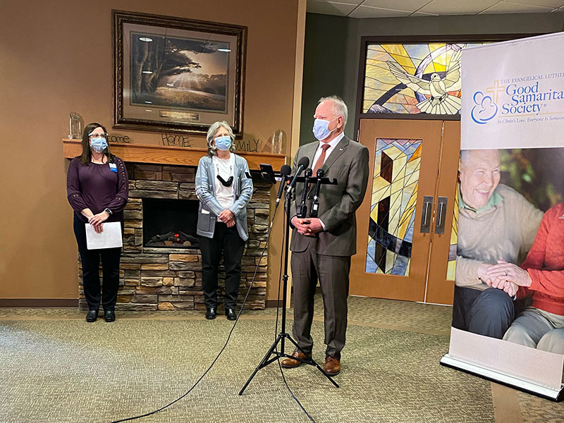 MN governor visits long-term care center to promote vaccine