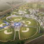 Aerial view of Sanford Sports Complex plans to expand baseball, softball and soccer fields in the daytime.