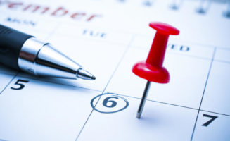 Calendar with circled date