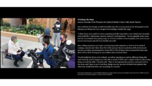 Bloomberg screen shot with photo of senior female patient talking to media and headline "A Feeling Like Hope"