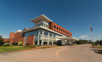 Exterior of Sanford Bemidji Medical Center against a blue sky.