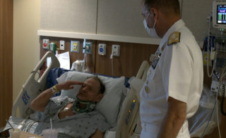 Navy vice admiral visits patients, staff at Sanford Fargo