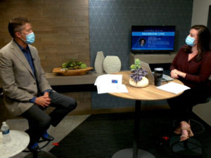 Jeremy Cauwels and Courtney Collen talking together in a Facebook Live Q&A