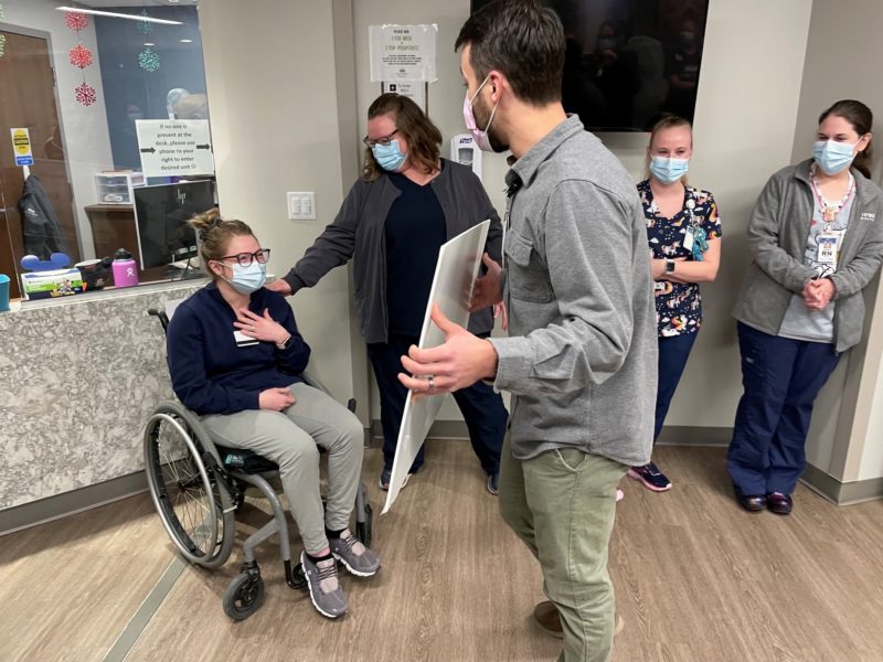 Student with disabilities helps others with disabilities