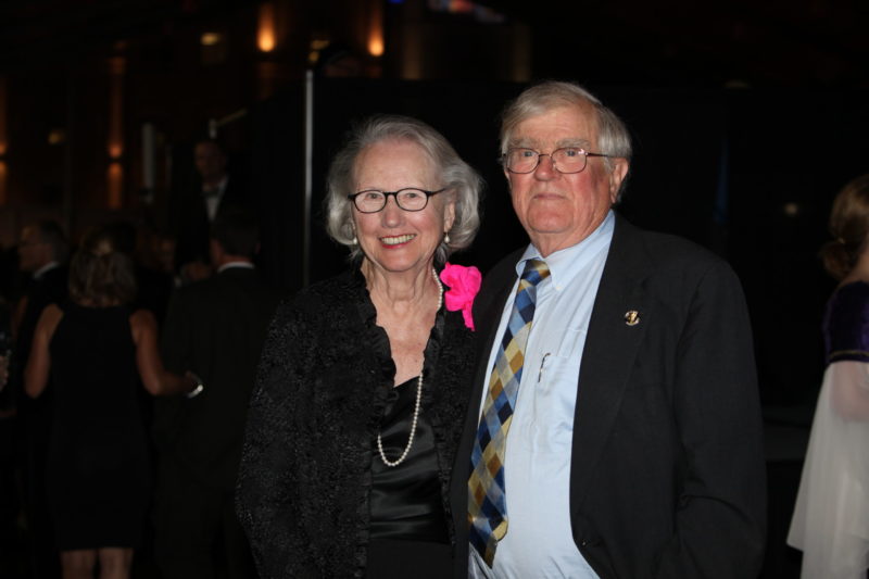 Eleanor and Henry Carlson Jr. are dressed up for a formal event.