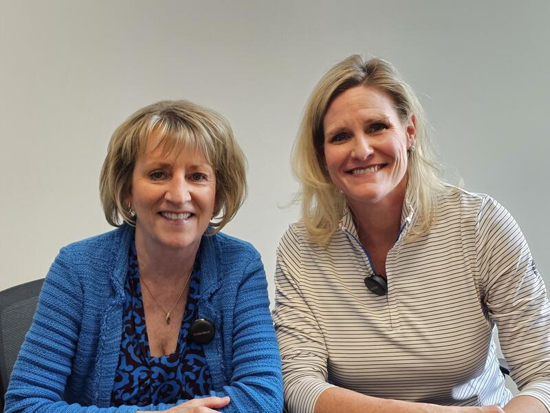 NDSU associate dean of nursing talks with Erica DeBoer for Sanford health news podcast