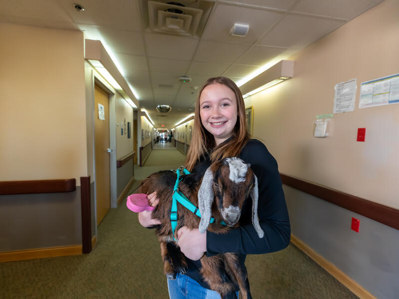 North Dakota girl with a goat wins volunteer of the year