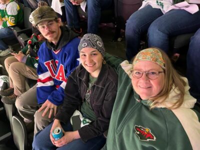 Melissa Hanchon at hockey game