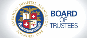 American Hospital Association logo next to the title "Board of Trustees"