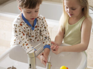 Children Washing Hands