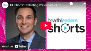 Screenshot from YouTube with photo of businessman and headline "healthleaders shorts"