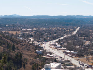 Scenic overlook of Rapid City, South Dakota, in the Black Hills