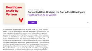 Healthcare on Air logo with headline "Connected Care, Bridging the Gap in Rural Healthcare"