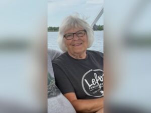 Portrait of a senior woman on a boat ride.